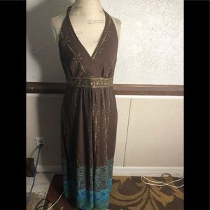 Beaded halter top dress